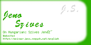 jeno szives business card